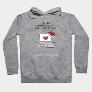 I'll Be Zoom For Christmas - Cute Heart Online Christmas (White) Hoodie